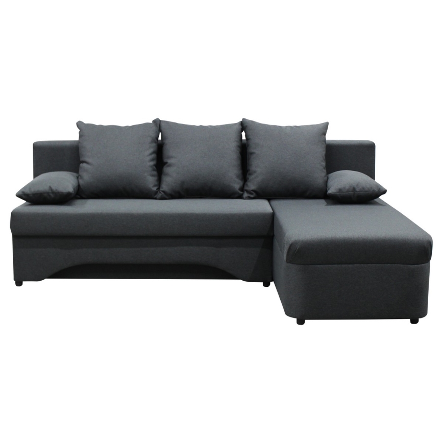 Sofá-cama de canto reversível com espaço de arrumação em L ALMEIDA antracite