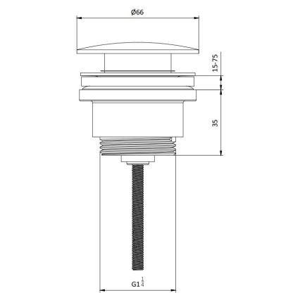 Válvula de escoamento para lavatório RODBY Ø 6,6 cm, latão