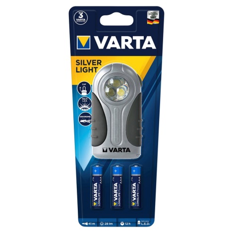 Varta 16647101421 - Lanterna LED de luz manual LUZ PRATA LED/3xAAA