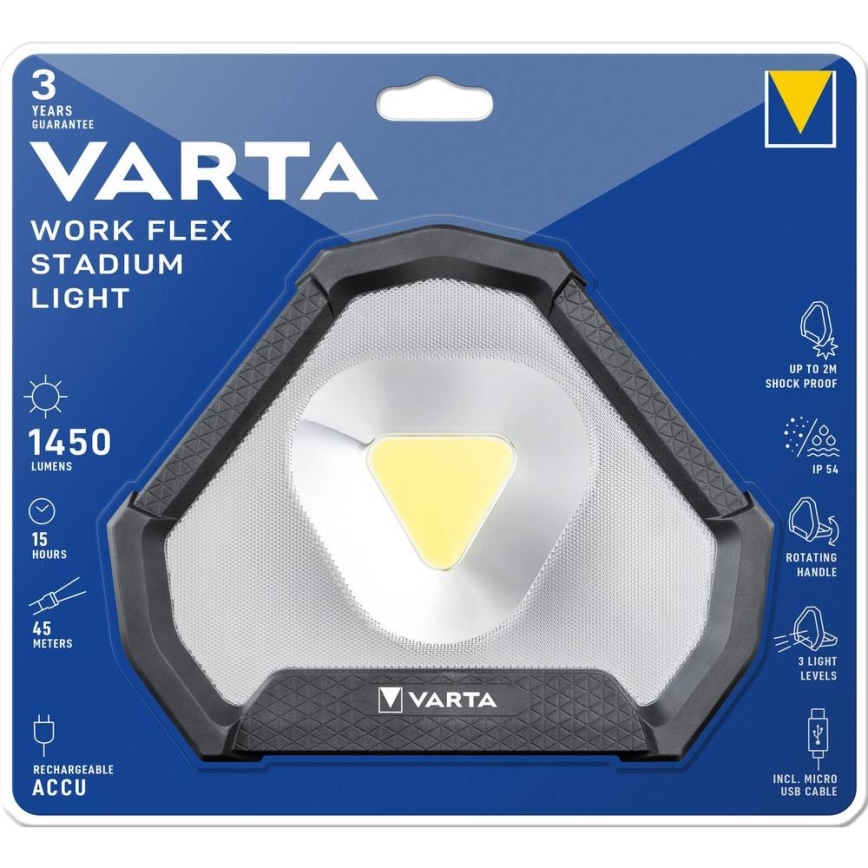 Varta 18647101401 - Lanterna portátil LED WORK FLEX LED/12W/5V 5200 mAh IP54