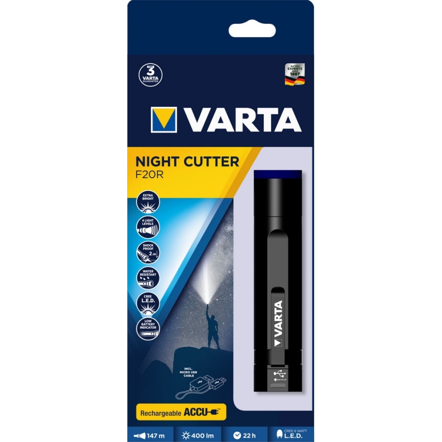 VARTA 18900 - Lanterna LED USB LED/6W