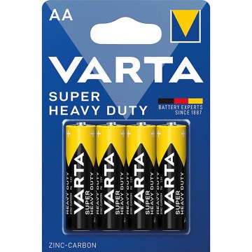 Varta 2006 - 4 pilhas de zinco-carbono SUPER HEAVY DUTY AA 1,5V