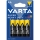 Varta 2006 - 4 pilhas de zinco-carbono SUPER HEAVY DUTY AA 1,5V