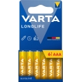 Varta 4103101746 - 6 unidades Pilhas Alcalinas LONGLIFE AAA 1,5V