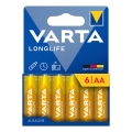 Varta 4106101736 - 6 unidades de pilhas alcalinas LONGLIFE AA 1,5V