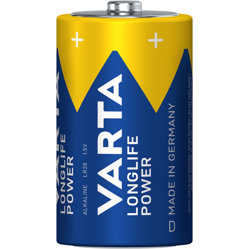 Varta 4920121422 - 2 unidades Pilhas alcalinas LONGLIFE POWER LR20/D 1,5V