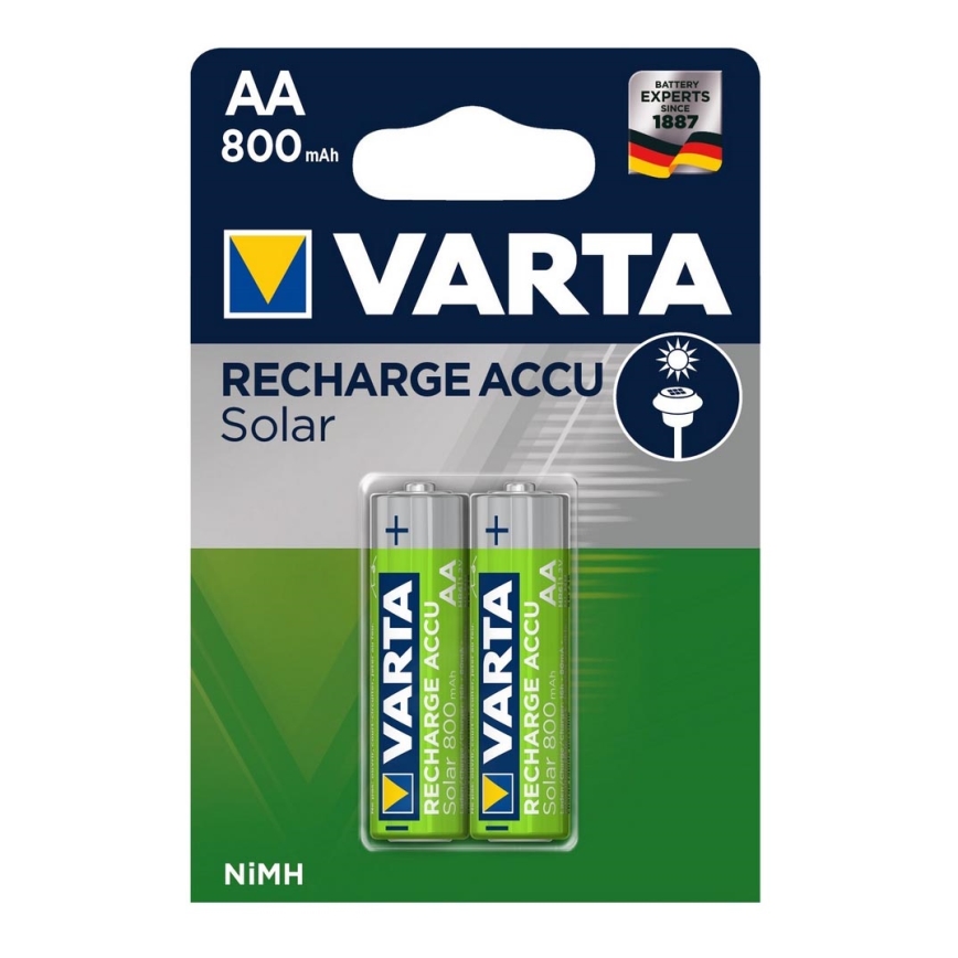 Varta 56736 - 2 unidades Pilhas recarregáveis SOLAR ACCU AA NiMH/800mAh/1,2V