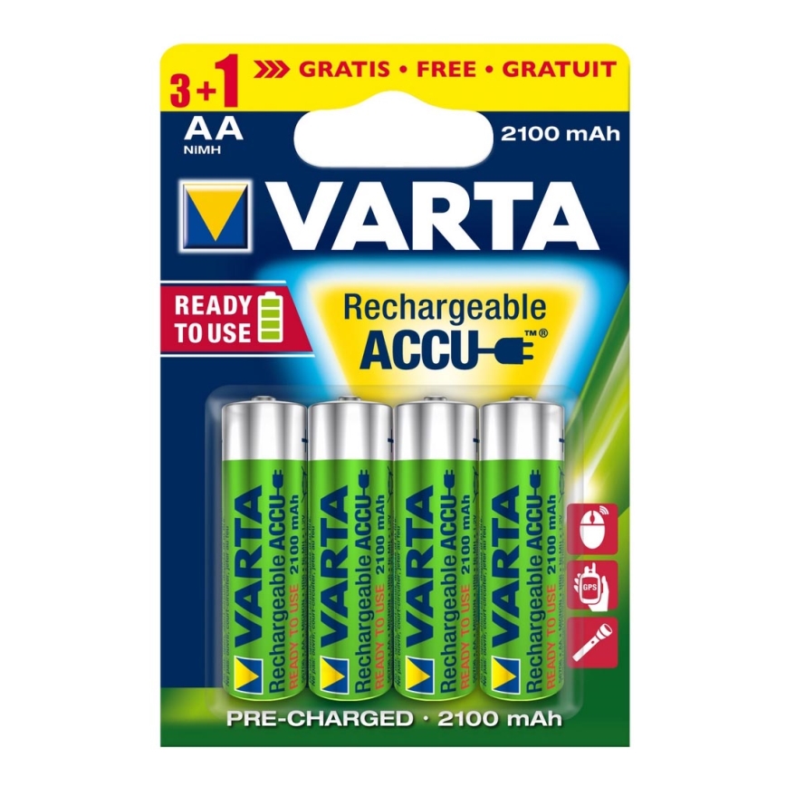 Varta 5675 - 3+1 pçs Pilha recarregável ACCU AA Ni-MH/2100mAh/1,2V