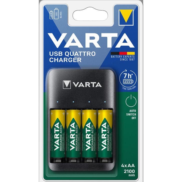 Varta 57652101451 - Carregador de pilhas 4xAA/AAA 2100mAh 5V