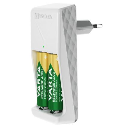 Varta 57656101401 - Carregador de pilhas recarregáveis 2x AA/AAA 230 V