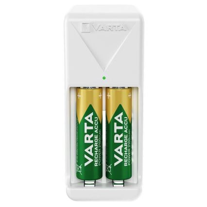 Varta 57656101451 - Carregador de pilhas recarregáveis 2x AA/AAA 2100 mAh 230V