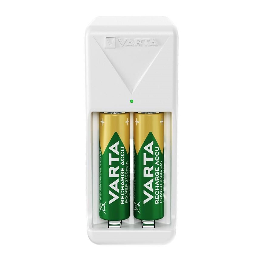 Varta 57656101451 - Carregador de pilhas recarregáveis 2x AA/AAA 2100 mAh 230V