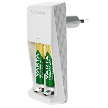 Varta 57656101451 - Carregador de pilhas recarregáveis 2x AA/AAA 2100 mAh 230V