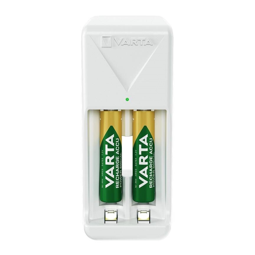Varta 57656201421 - Carregador de pilhas 2x AA/AAA, 800 mAh, 230 V