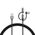Varta 57937101111 - Cabo USB 3 em 1 com conector Lightning e Micro USB 2m