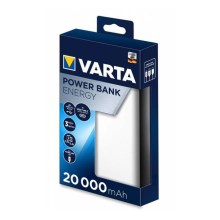 Varta 57978101111 - Power Bank ENERGY 20000mAh/2x2,4V branco