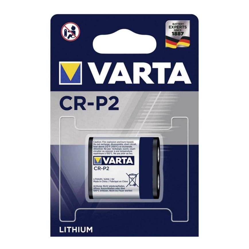 Varta 6204301401 - 1 Pilha lítio de fotos CR-P2 6V