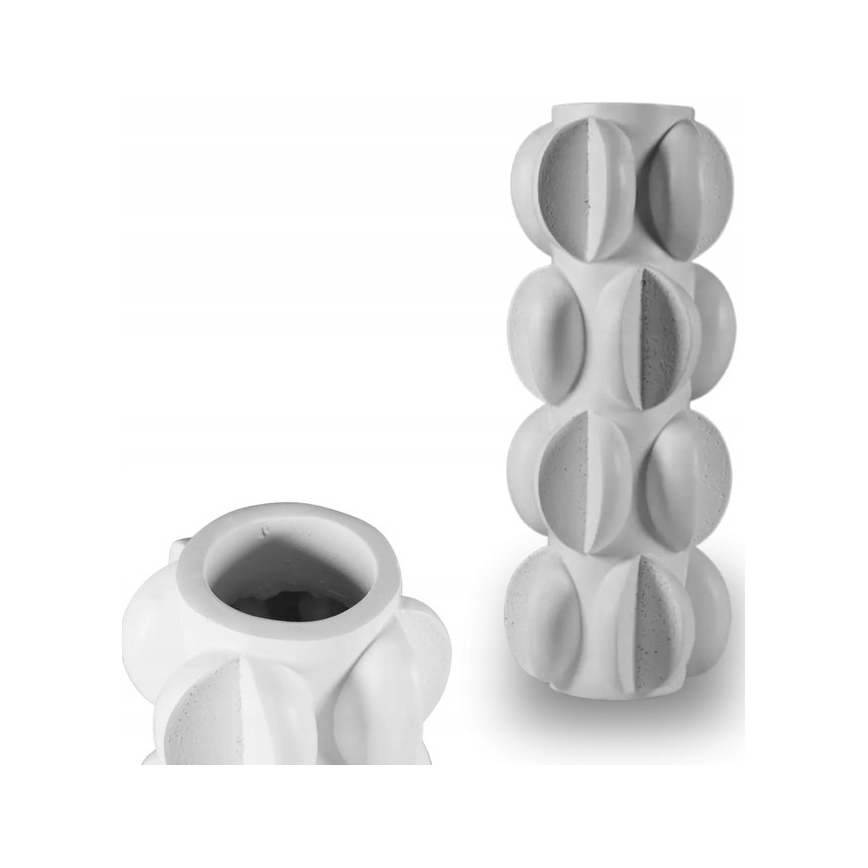 Vaso 37x19 cm resina/branco mate