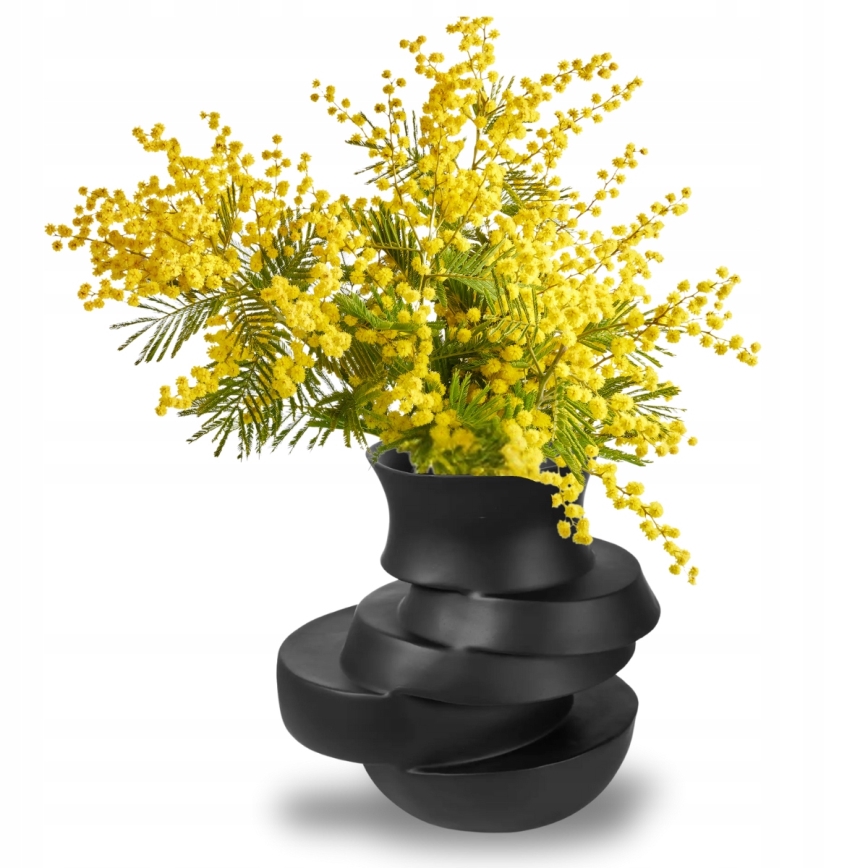 Vaso 38x33x36 cm resina/preto mate