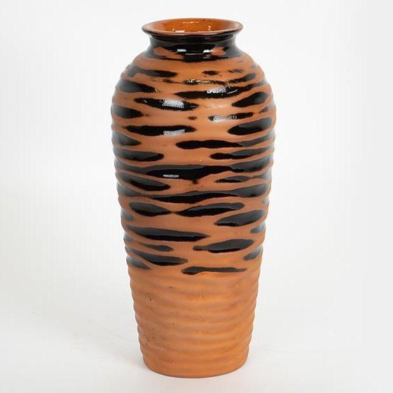 Vaso cerâmico 28,8x13,5 cm tijolo/preto