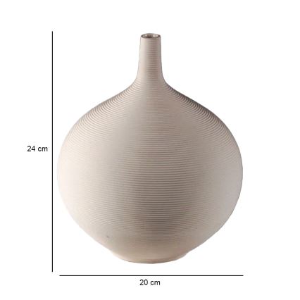 Vaso de cerâmica 24 cm bege