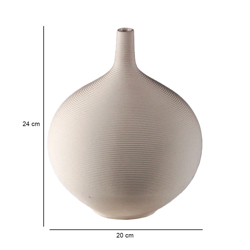 Vaso de cerâmica 24 cm bege