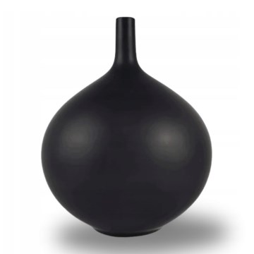 Vaso de cerâmica 24 cm, preto fosco