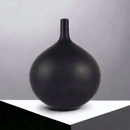 Vaso de cerâmica 24 cm, preto fosco