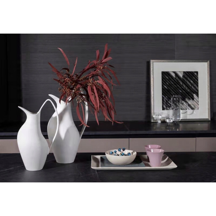 Vaso de cerâmica 33x17x19 cm branco