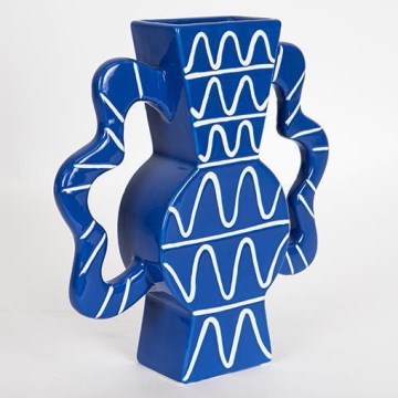 Vaso de cerâmica 37,5x35,5 cm azul