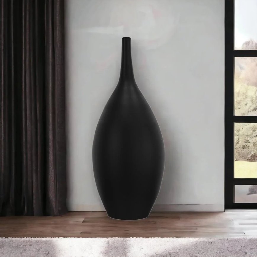 Vaso de cerâmica 47 cm, preto