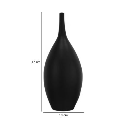 Vaso de cerâmica 47 cm, preto