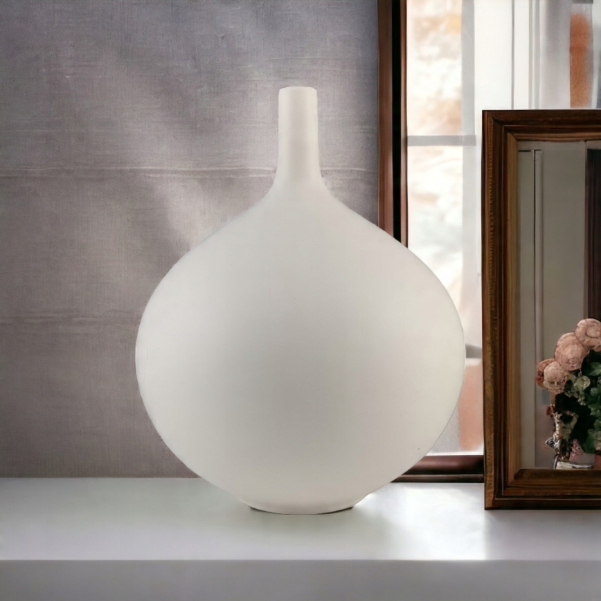Vaso de cerâmica branco 24 cm