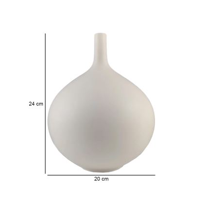 Vaso de cerâmica branco 24 cm