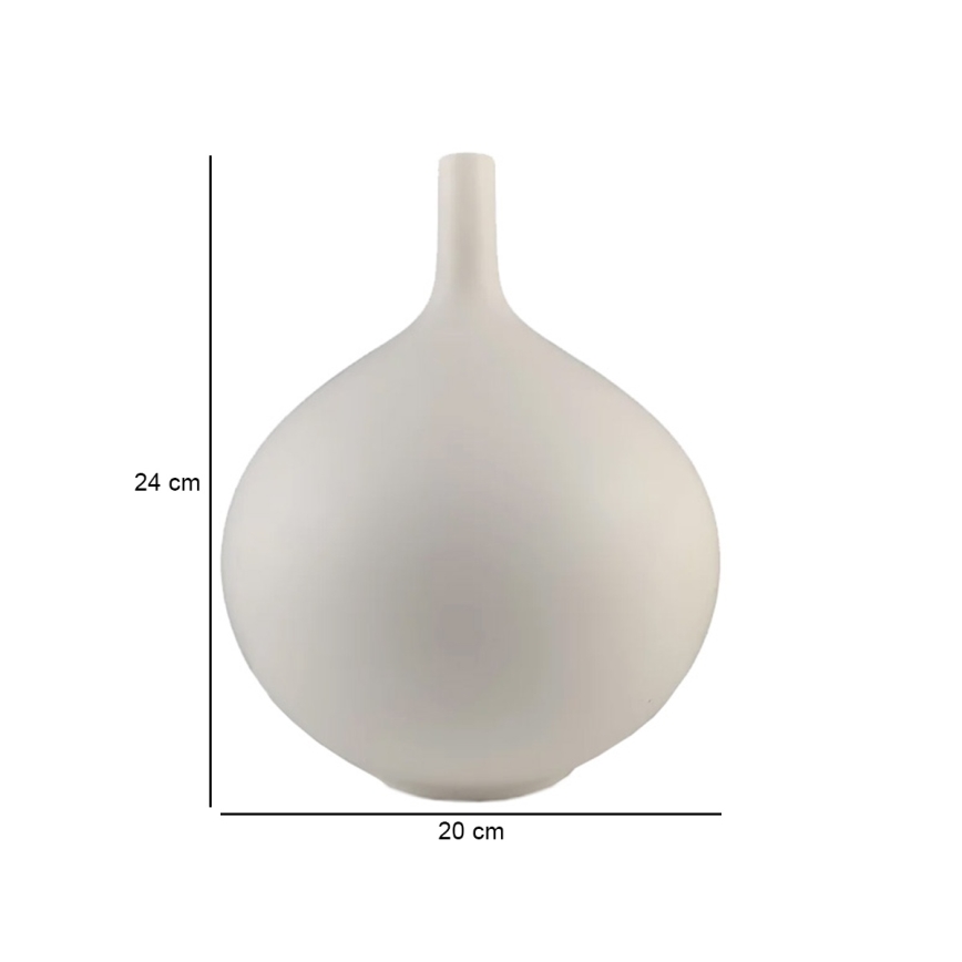 Vaso de cerâmica branco 24 cm