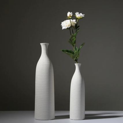 Vaso de cerâmica branco 25 cm