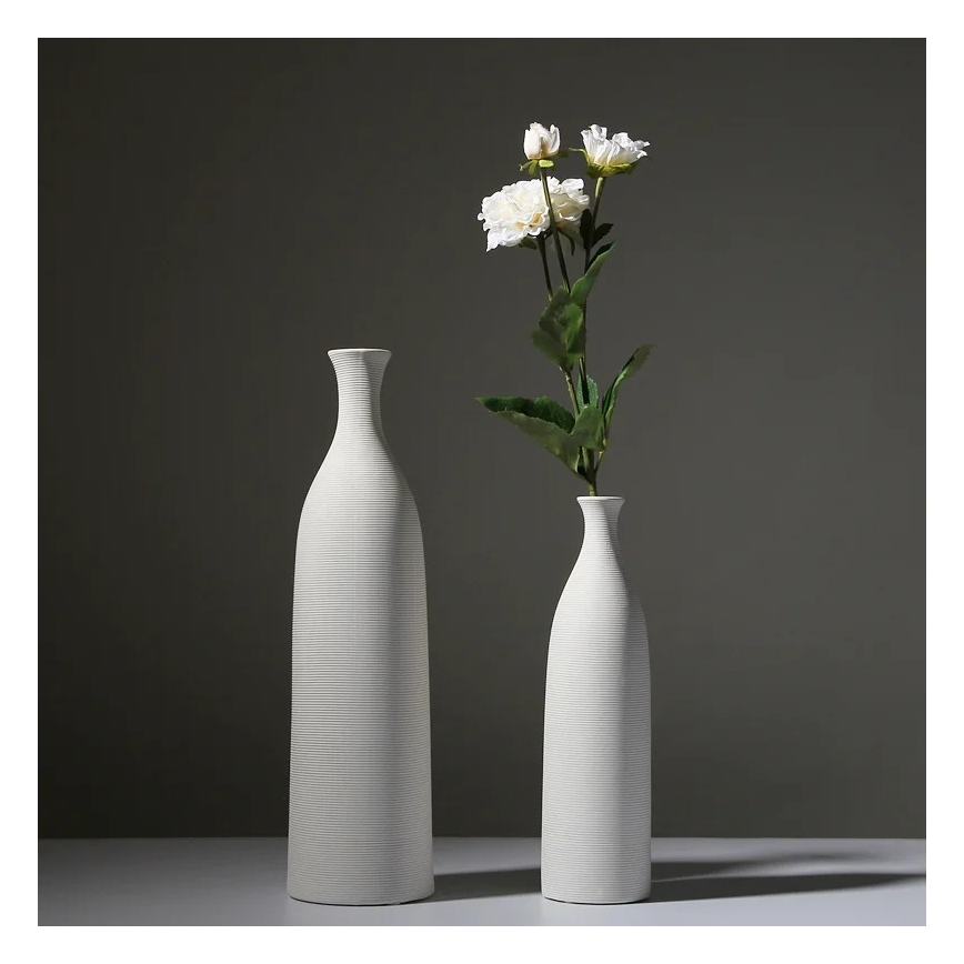 Vaso de cerâmica branco 25 cm