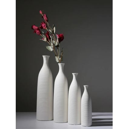 Vaso de cerâmica branco 46 cm