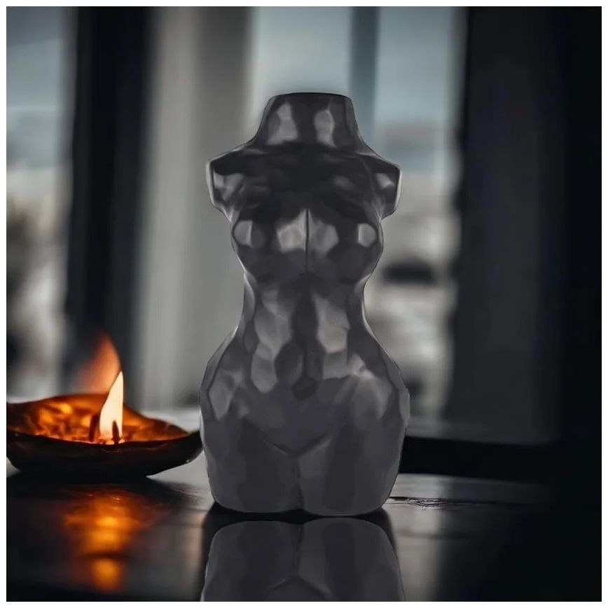 Vaso de cerâmica preto 30 cm