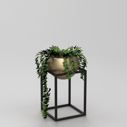 Vaso de metal 51,3x29 cm preto/dourado