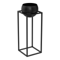 Vaso de metal para plantas 81,3x29 cm preto
