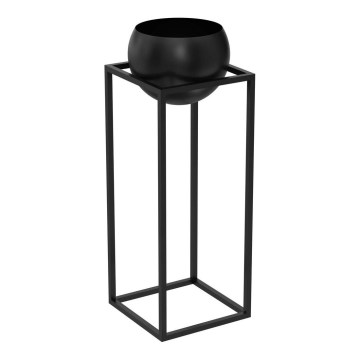 Vaso de metal para plantas 81,3x29 cm preto