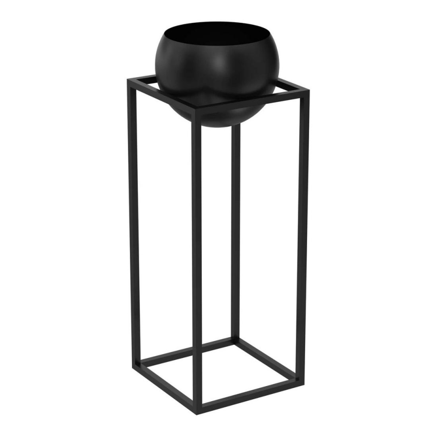 Vaso de metal para plantas 81,3x29 cm preto