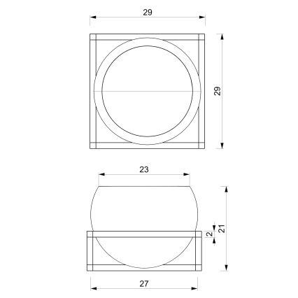 Vaso de parede 27x29 cm dourado
