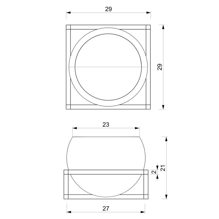 Vaso de parede 27x29 cm preto/dourado