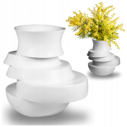 Vaso em resina 38 x 33 x 36 cm, branco