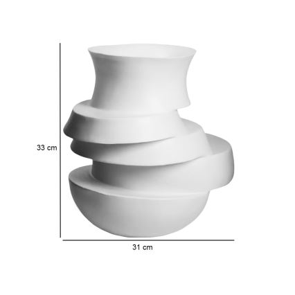 Vaso em resina 38 x 33 x 36 cm, branco