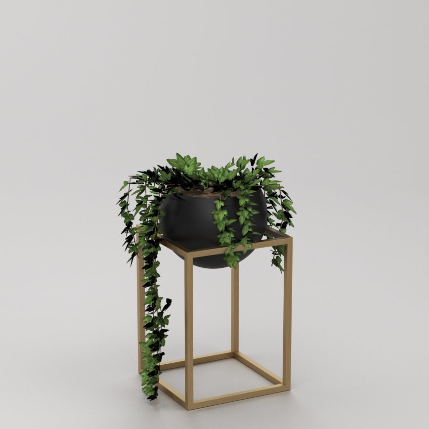 Vaso de metal para plantas 51,3x29 cm dourado