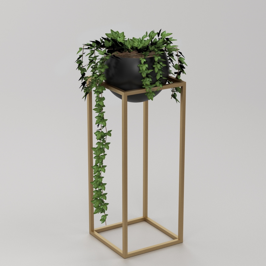 Vaso de metal para plantas 81,3x29 cm dourado