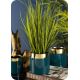 Vaso para flores de cerâmica CINDY 11x11 cm verde/dourado